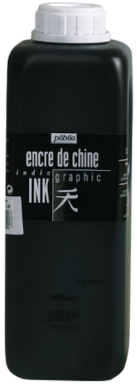 Pebeo, china Inchiostro di Cina Nero 1000ml.