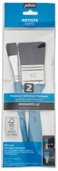 Pebeo, Artist Set Pennellessa e Pennello Sintetico piatto