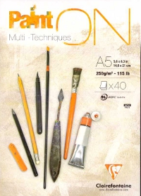 Clairefontaine, Paint ON Blocco A5 per tecnica mista