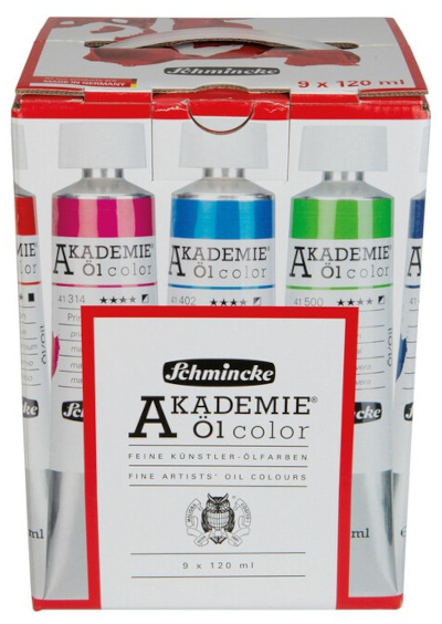 Schmincke, College 200ml. Set 9 tubi da 120ml.