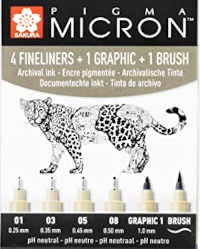 Sakura, Pigma Micron Kit KIT 5 Finelineers + Brush